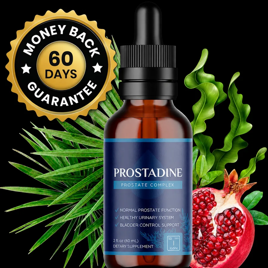 Prostadine bottle with 60-day money-back guarantee seal