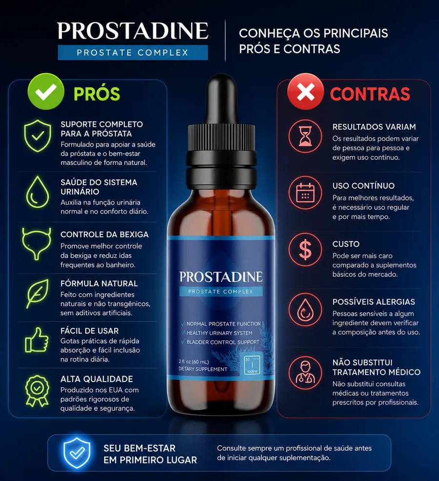 Prostadine pros and cons comparison chart